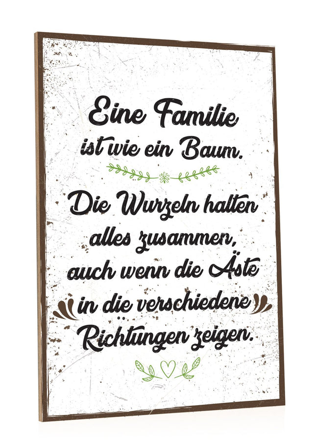 SEO. Holzschild Familie ist wie ein Baum - Linkreich