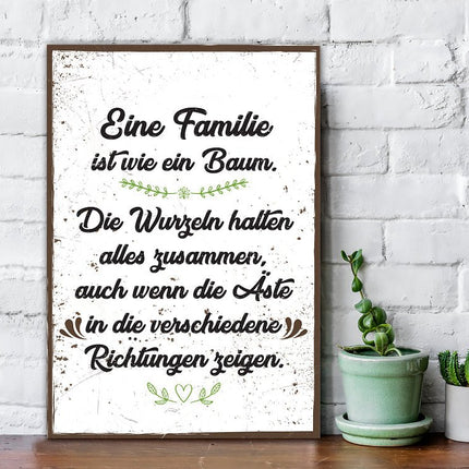 SEO. Holzschild Familie ist wie ein Baum - Linkreich