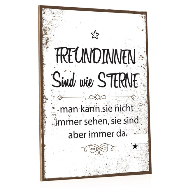 SEO. Holzschild Freundinnen sind wie Sterne - Linkreich
