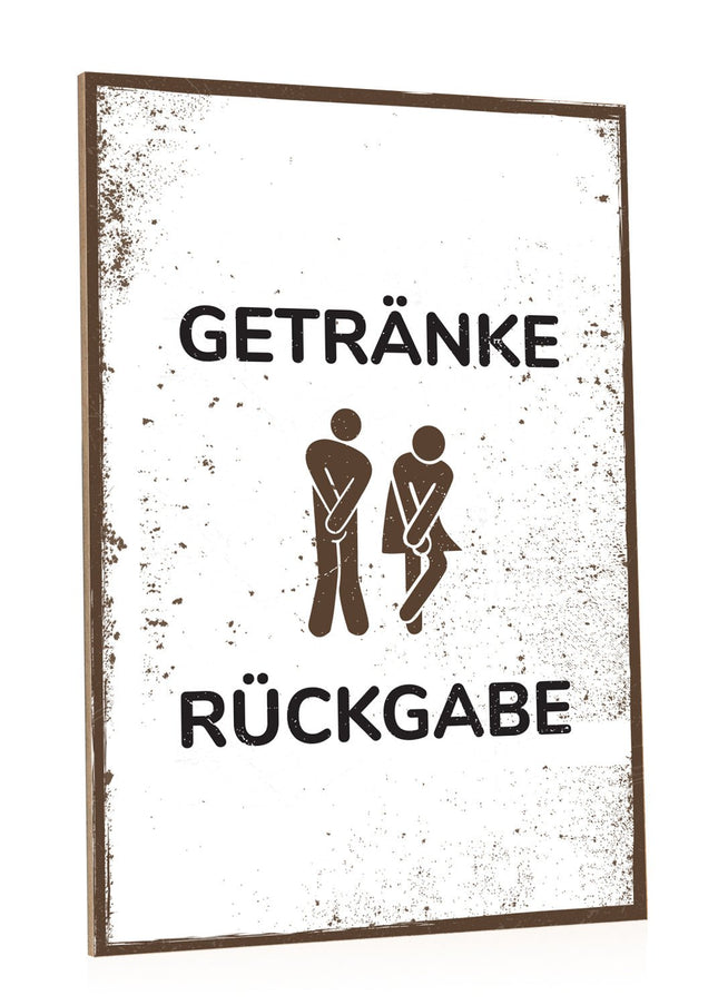 SEO. Holzschild Getränke Rückgabe - Linkreich