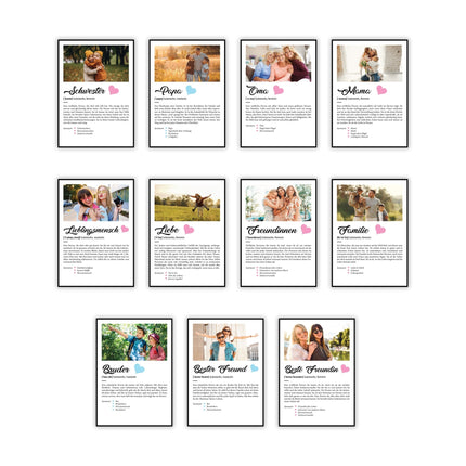 SEO. Holzschild Kunstdruck - Definition Poster - Personalisiert mit eigenem Foto - Beste Freundin Geschenk Linkreich
