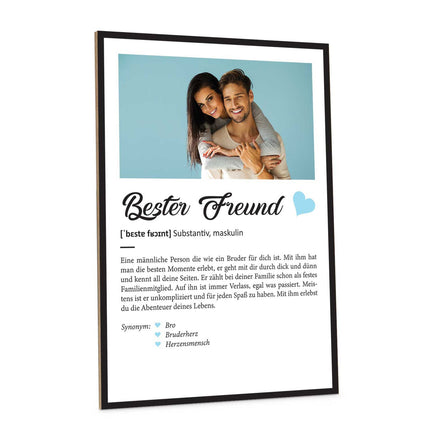 SEO. Holzschild Kunstdruck - Definition Poster - Personalisiert mit eigenem Foto - Bester Freund Geschenk Linkreich