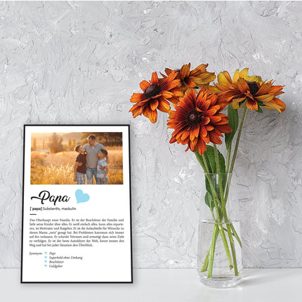 SEO. Holzschild Kunstdruck - Definition Poster - Personalisiert mit eigenem Foto - Schwester Geschenk Linkreich