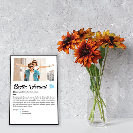 SEO. Holzschild Kunstdruck - Definition Poster - Personalisiert mit eigenem Foto - Schwester Geschenk Linkreich