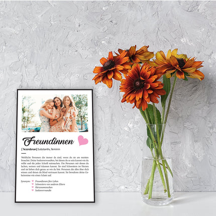 SEO. Holzschild Kunstdruck - Definition Poster - Personalisiert mit eigenem Foto - Schwester Geschenk Linkreich