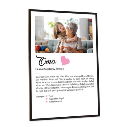 SEO. Holzschild Kunstdruck - Definition Poster - Personalisiert mit eigenem Foto - Oma Geschenk Linkreich