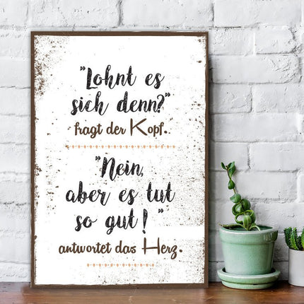 SEO. Holzschild Lohnt es sich denn? Fragt der Kopf - Linkreich