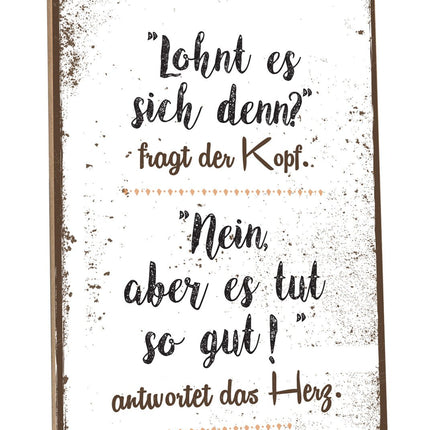 SEO. Holzschild Lohnt es sich denn? Fragt der Kopf - Linkreich