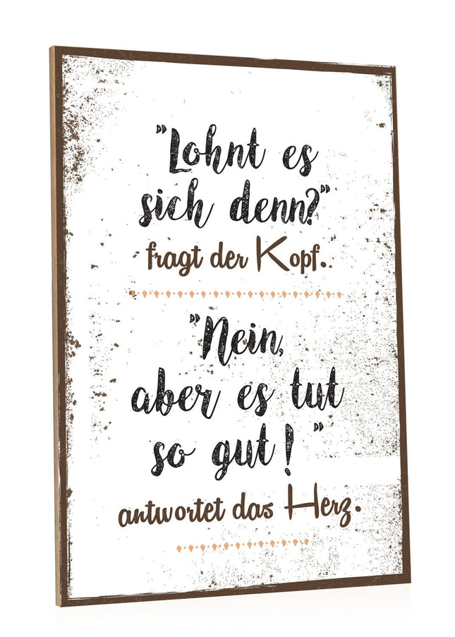 SEO. Holzschild Lohnt es sich denn? Fragt der Kopf - Linkreich