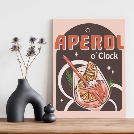 SEO. Holzschild mit Aperol Spritz Motiv - Aperol O Clock - Geschenk für Aperol Liebhaber - Linkreich