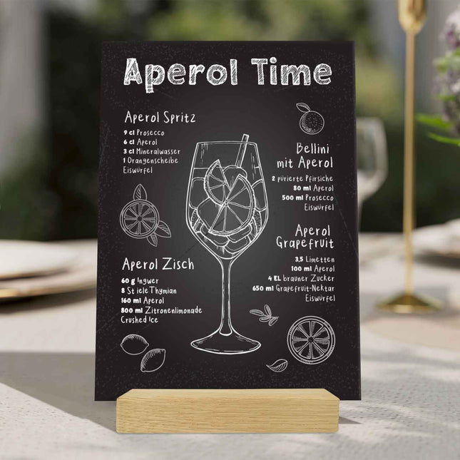 SEO. Holzschild mit Aperol Spritz Motiv - Aperol Rezepte - Geschenk für Aperol Liebhaber - Linkreich