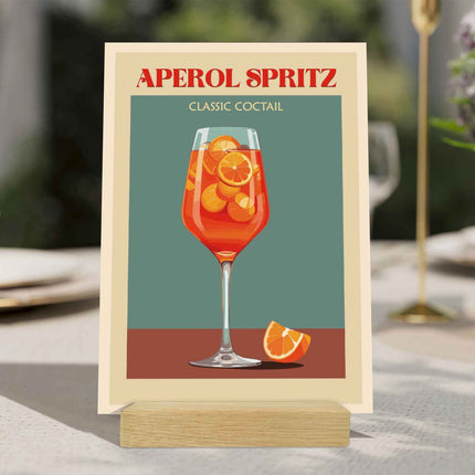 SEO. Holzschild mit Aperol Spritz Motiv - Geschenk für Aperol Liebhaber - Linkreich