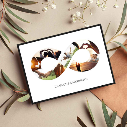 SEO. Holzschild mit Foto Collage - Bis zu 8 Bilder und Namen - Holzbild zum Selbstgestalten - Motiv 3 Linkreich