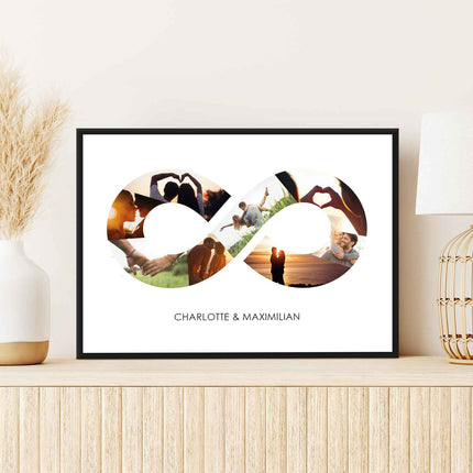 SEO. Holzschild mit Foto Collage - Bis zu 8 Bilder und Namen - Holzbild zum Selbstgestalten - Motiv 3 Linkreich