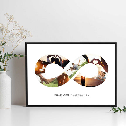 SEO. Holzschild mit Foto Collage - Bis zu 8 Bilder und Namen - Holzbild zum Selbstgestalten - Motiv 3 Linkreich
