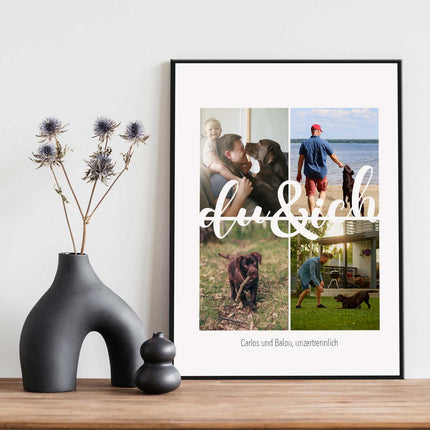 SEO. Holzschild mit Foto - Du & Ich - Fotocollage zum Selbstgestalten - Linkreich