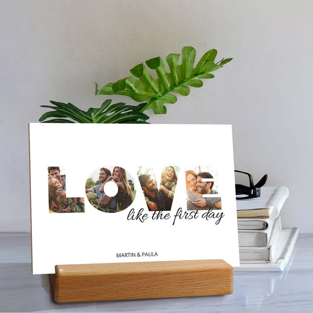 SEO. Holzschild mit Foto - Love - Fotoschriftzug mit Namen zum Selbstgestalten - Linkreich