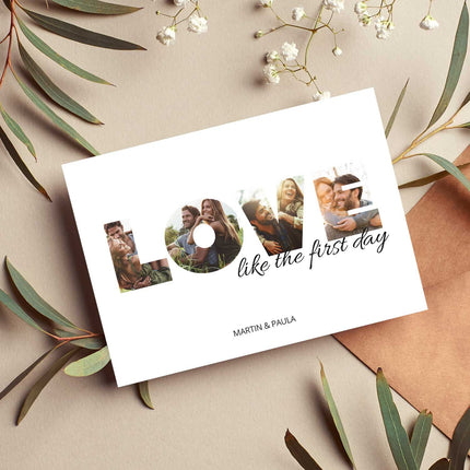 SEO. Holzschild mit Foto - Love - Fotoschriftzug mit Namen zum Selbstgestalten - Linkreich