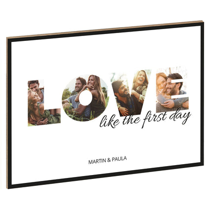 SEO. Holzschild mit Foto - Love - Fotoschriftzug mit Namen zum Selbstgestalten - Linkreich