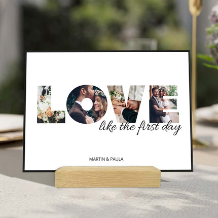 SEO. Holzschild mit Foto - Love - Fotoschriftzug mit Namen zum Selbstgestalten - Linkreich