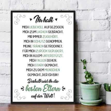 SEO. Holzschild mit Spruch Beste Eltern der Welt - Linkreich