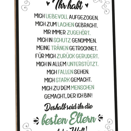 SEO. Holzschild mit Spruch Beste Eltern der Welt - Linkreich