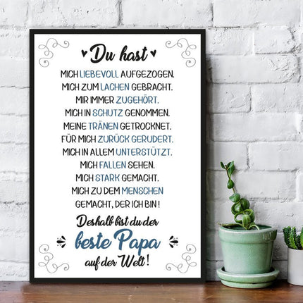 SEO. Holzschild mit Spruch Bester Papa der Welt - Linkreich