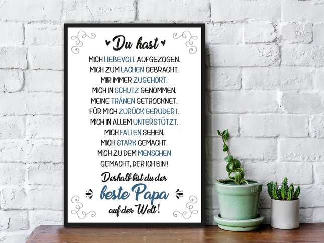 SEO. Holzschild mit Spruch Bester Papa der Welt - Linkreich