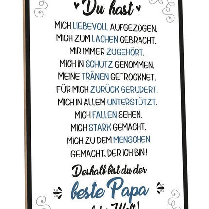 SEO. Holzschild mit Spruch Bester Papa der Welt - Linkreich