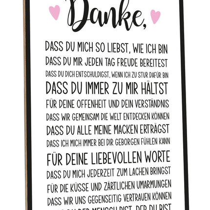 SEO. Holzschild mit Spruch Danke - Linkreich