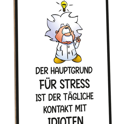 SEO. Holzschild mit Spruch Hauptgrund für Stress - Linkreich