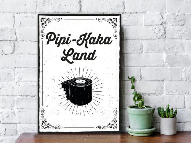 SEO. Holzschild mit Spruch - Pipi - Kaka - Land - Linkreich