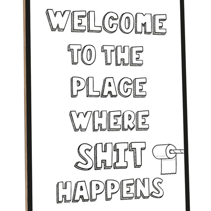 SEO. Holzschild mit Spruch Shit Happens - Linkreich