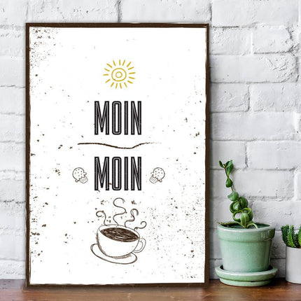SEO. Holzschild Moin Moin - Linkreich