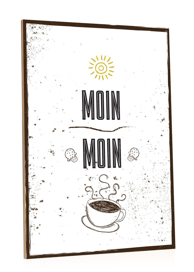 SEO. Holzschild Moin Moin - Linkreich