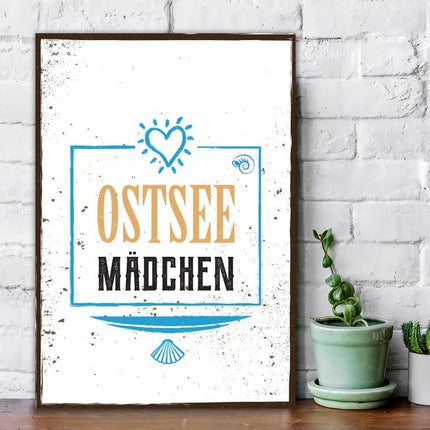 SEO. Holzschild Ostsee Mädchen - Linkreich