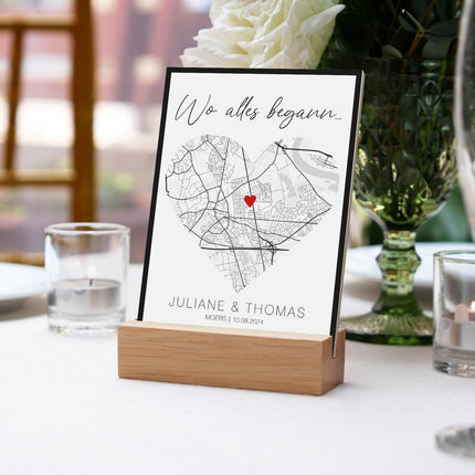 SEO. Holzschild "Wo alles begann" - Personalisiertes Geschenk mit Wunschkoordinaten - Linkreich