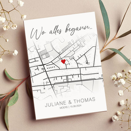 SEO. Holzschild "Wo alles begann" - Personalisiertes Geschenk mit Wunschkoordinaten - Linkreich