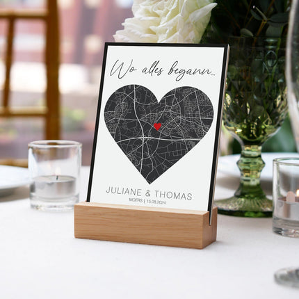 SEO. Holzschild "Wo alles begann" - Personalisiertes Geschenk mit Wunschkoordinaten - Linkreich