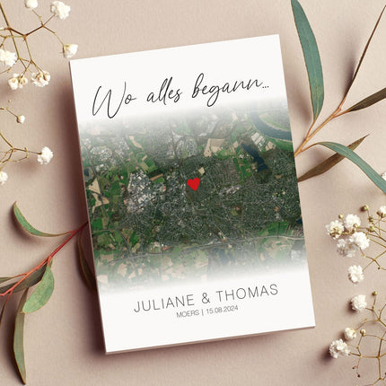 SEO. Holzschild "Wo alles begann" - Personalisiertes Geschenk mit Wunschkoordinaten - Linkreich