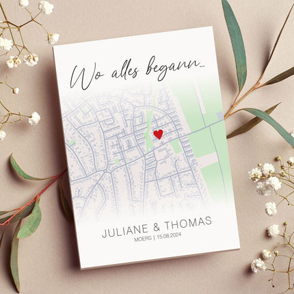 SEO. Holzschild "Wo alles begann" - Personalisiertes Geschenk mit Wunschkoordinaten - Linkreich