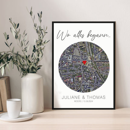 SEO. Holzschild "Wo alles begann" - Personalisiertes Geschenk mit Wunschkoordinaten - Linkreich