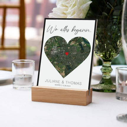 SEO. Holzschild "Wo alles begann" - Personalisiertes Geschenk mit Wunschkoordinaten - Linkreich