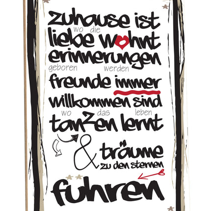SEO. Holzschild Zuhause ist wo die Liebe wohnt 2.0 - Linkreich