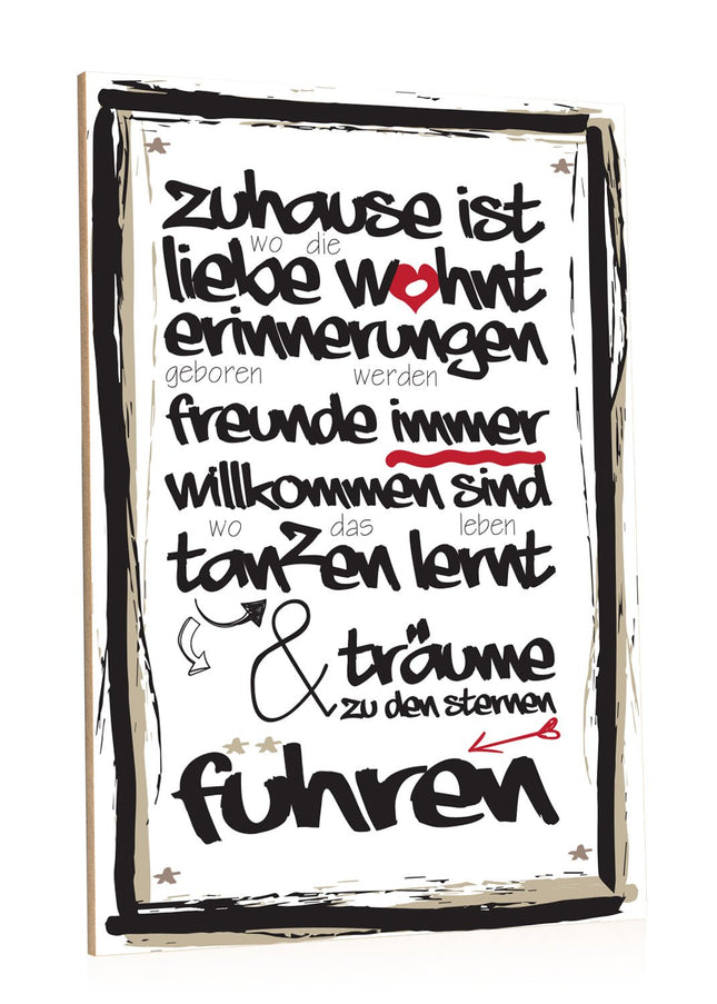 SEO. Holzschild Zuhause ist wo die Liebe wohnt 2.0 - Linkreich