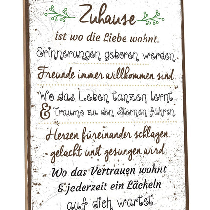 SEO. Holzschild Zuhause ist wo die Liebe wohnt - Linkreich