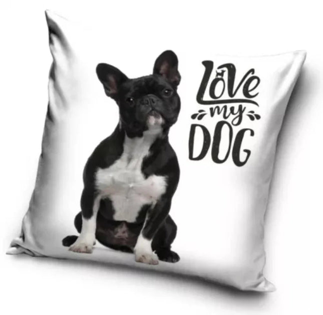 SEO. Hund Kissenbezug: Love my Dog Süßer Welpe - 40cm x 40cm - Linkreich