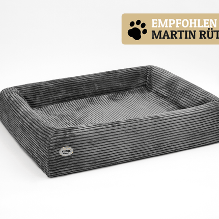 SEO. Hundebett KUDDE Cord - grau Linkreich