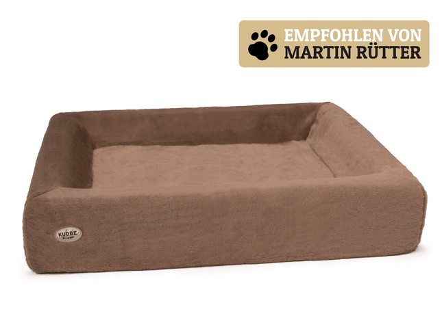 SEO. Hundebett KUDDE Kuschelfell (vegan) - nougat Linkreich