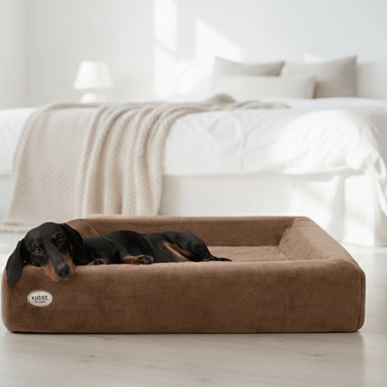 SEO. Hundebett KUDDE Kuschelfell (vegan) - nougat Linkreich
